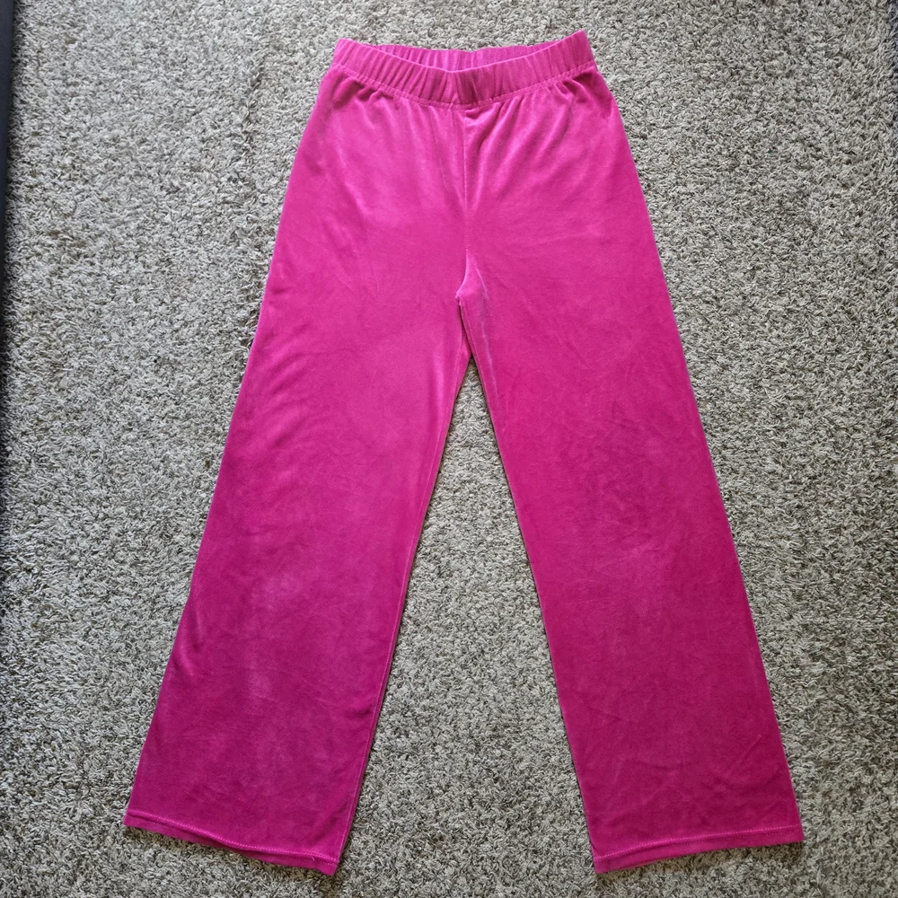 New Mix Classic Pink Velour Wide Leg Pants Womens M Lounge Pull On